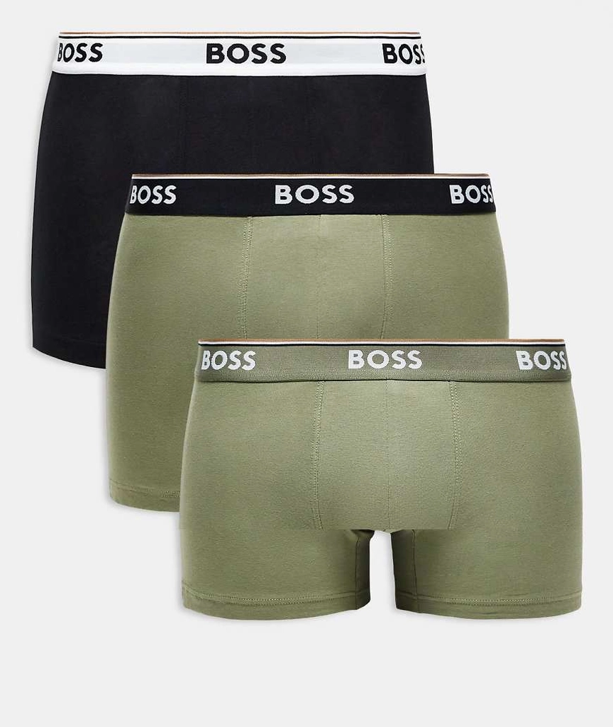 Boss Bodywear power 3-pack boxer briefs in green and black